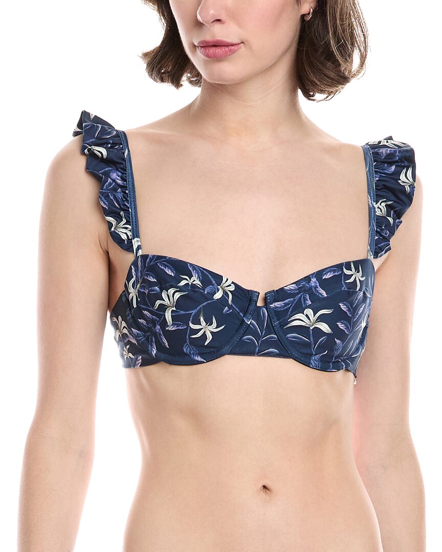 Agua By Agua Bendita Kiwi Cafe Bikini Top In Blue