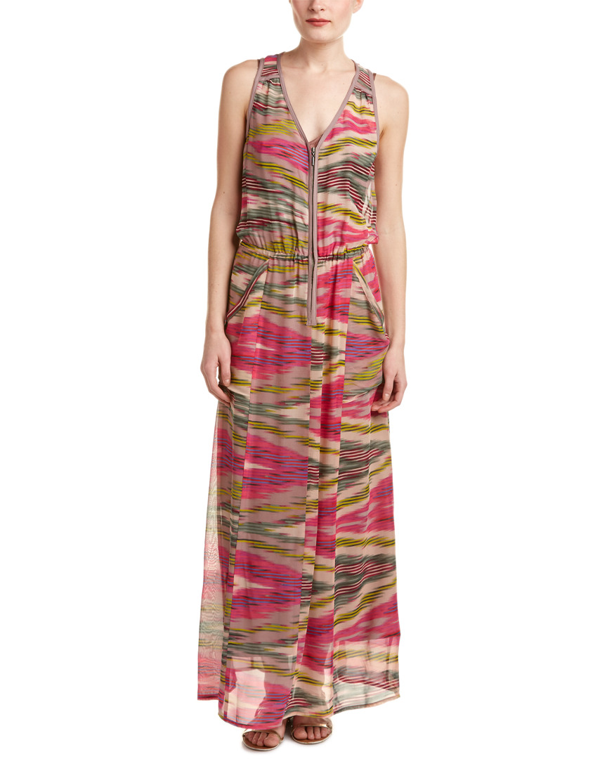 Image of Nanette Lepore Front Zip Silk Maxi Dress