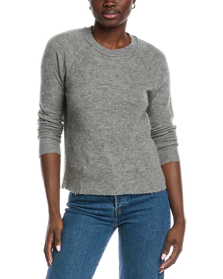 Autumn Cashmere Raw Edge Cashmere & Silk-blend Sweater In Gray