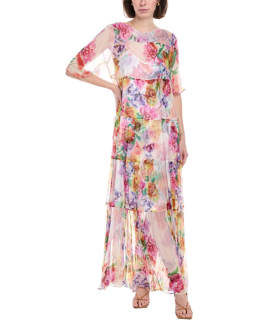 Johnny Was Petite Fionna Silk Maxi Dress In White