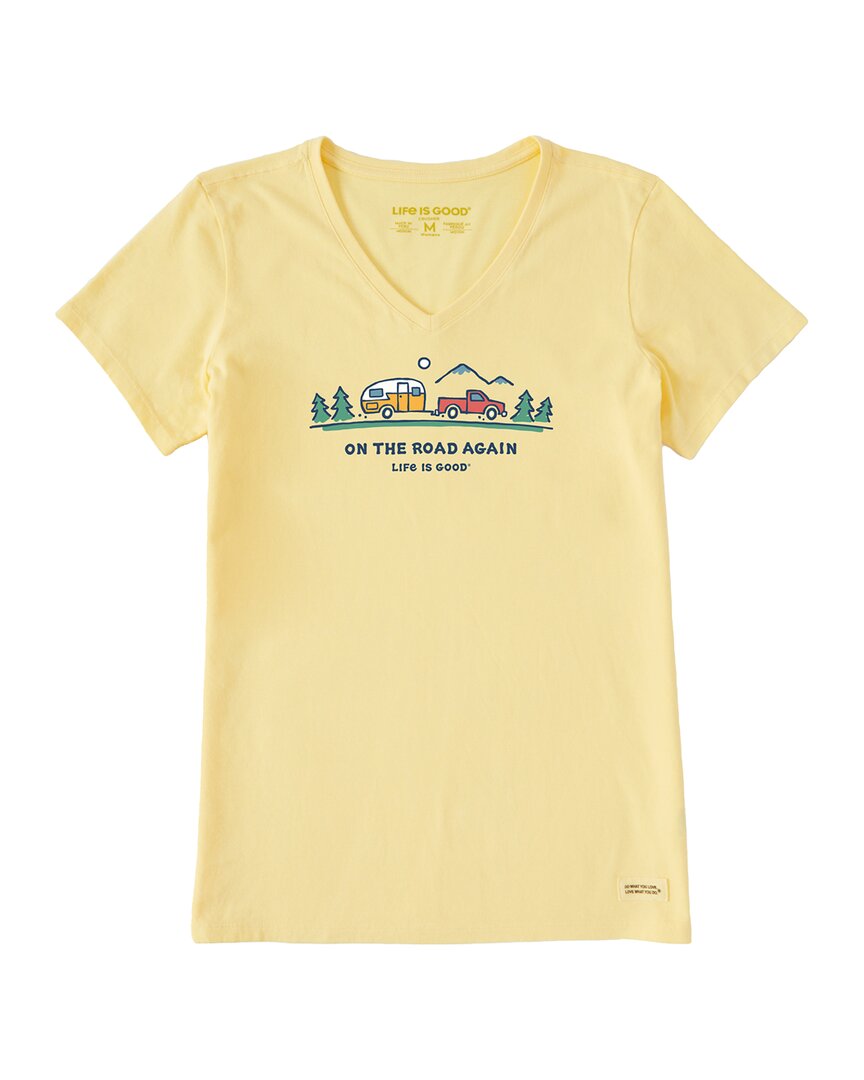 Life Is Good ® Crusher-lite V-neck T-shirt In Yellow