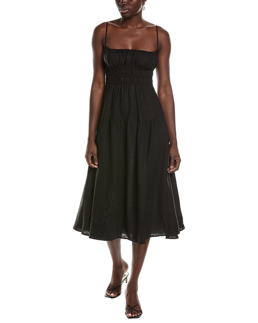 Weworewhat We Wore What Scrunchie Linen Blend Midi Dress