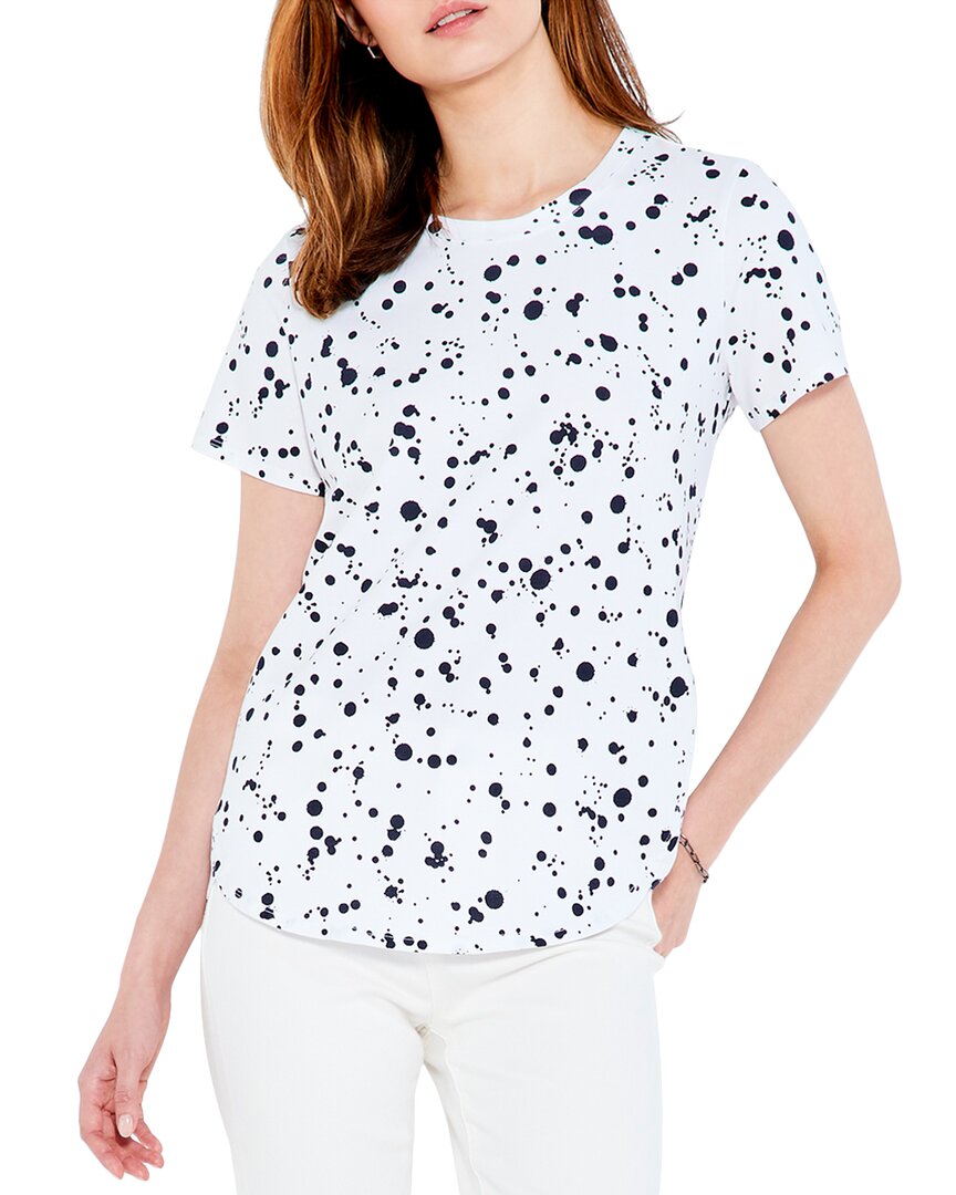 Nic + Zoe Nic+zoe Splatter Shirttail Linen-blend T-shirt In White