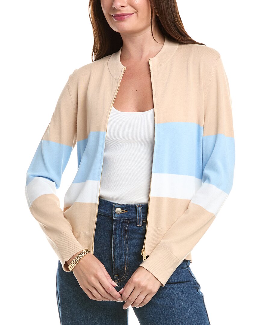 St John St. John Color Stripe Knit Jacket In Brown