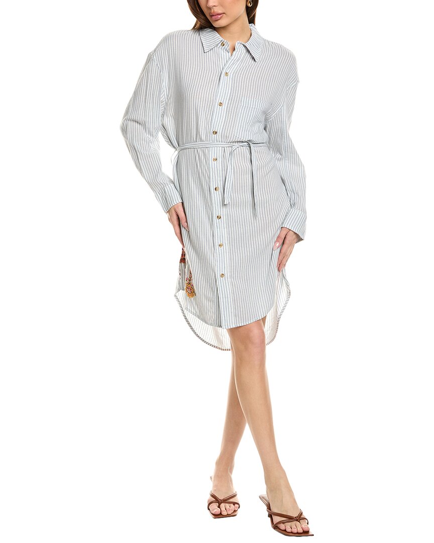 Driftwood Denim Driftwood Jeans Stripe Shirtdress In Blue