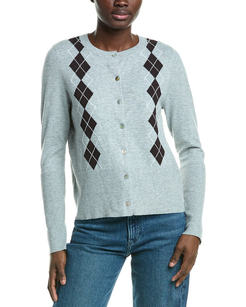 Design History Argyle Cardigan In Blue