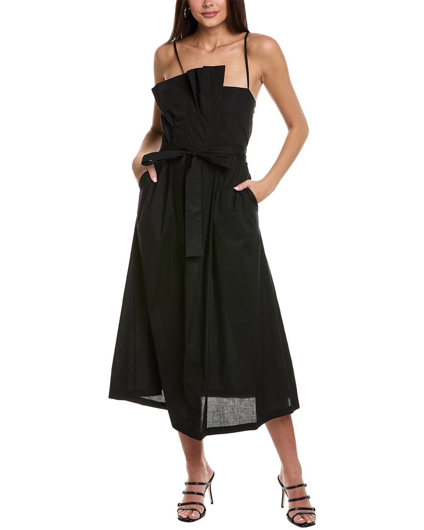 Shop Alpha Studio Asymmetrical Maxi Dress In Black