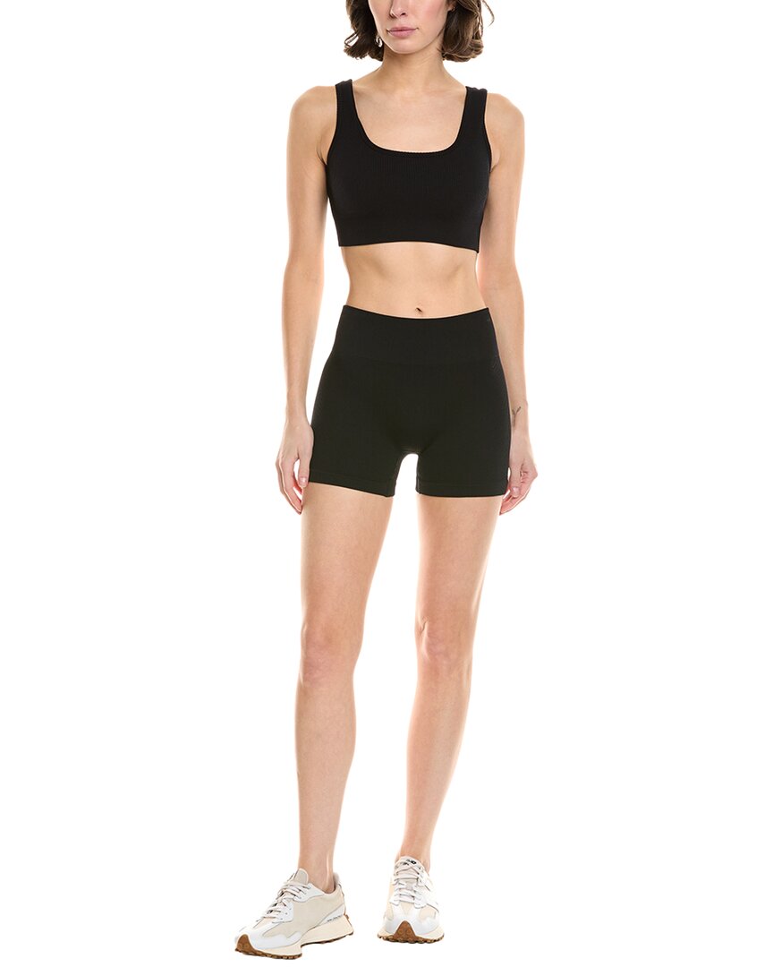 Shop Marion 2pc Seamless Sports Bra & Short Set In Black