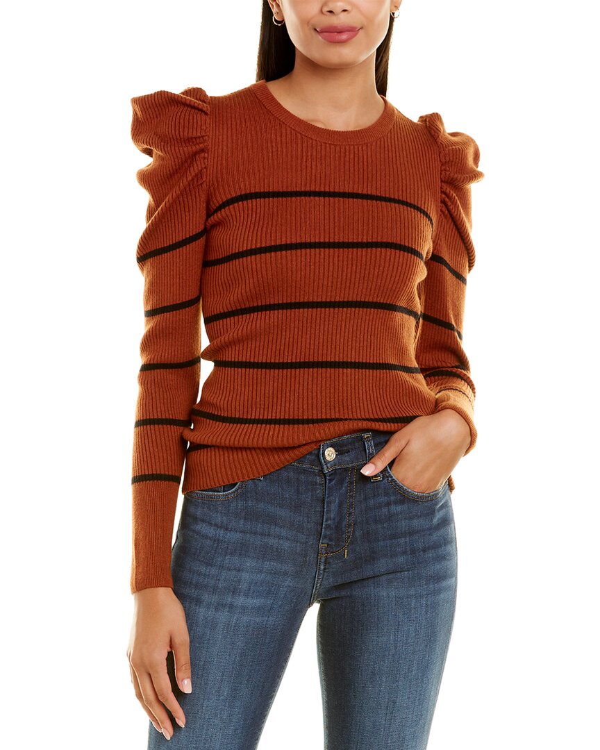 7 For All Mankind Womens Glitter Ribbed Knit Pullover Sweater In Red