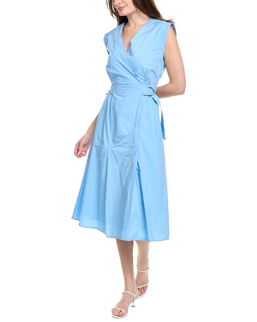 Derek Lam 10 Crosby Arabella Belted Midi Dress In Azure In Blue