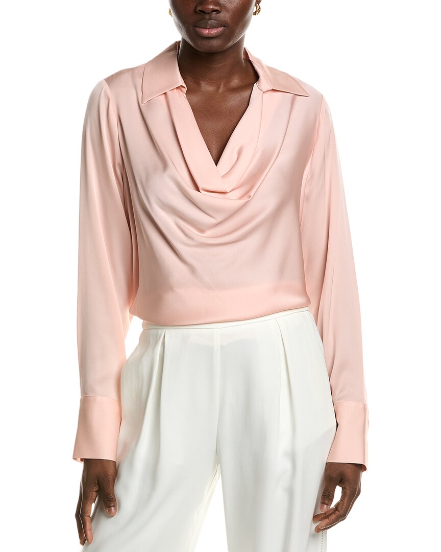 Elie Tahari The Ciaran Silk-blend Blouse In Pink