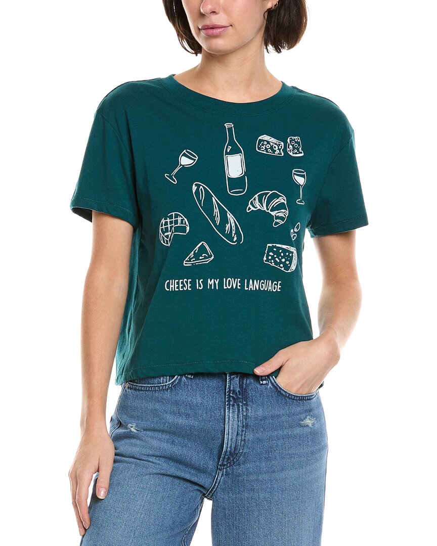 Wildfox I Love Cheese Jamie T-shirt In Green