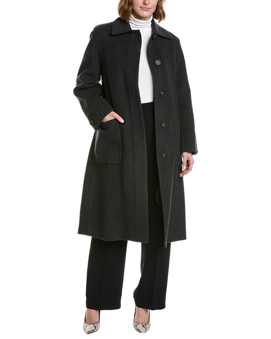 Vince Recyled Wool Blend Coat In Grey