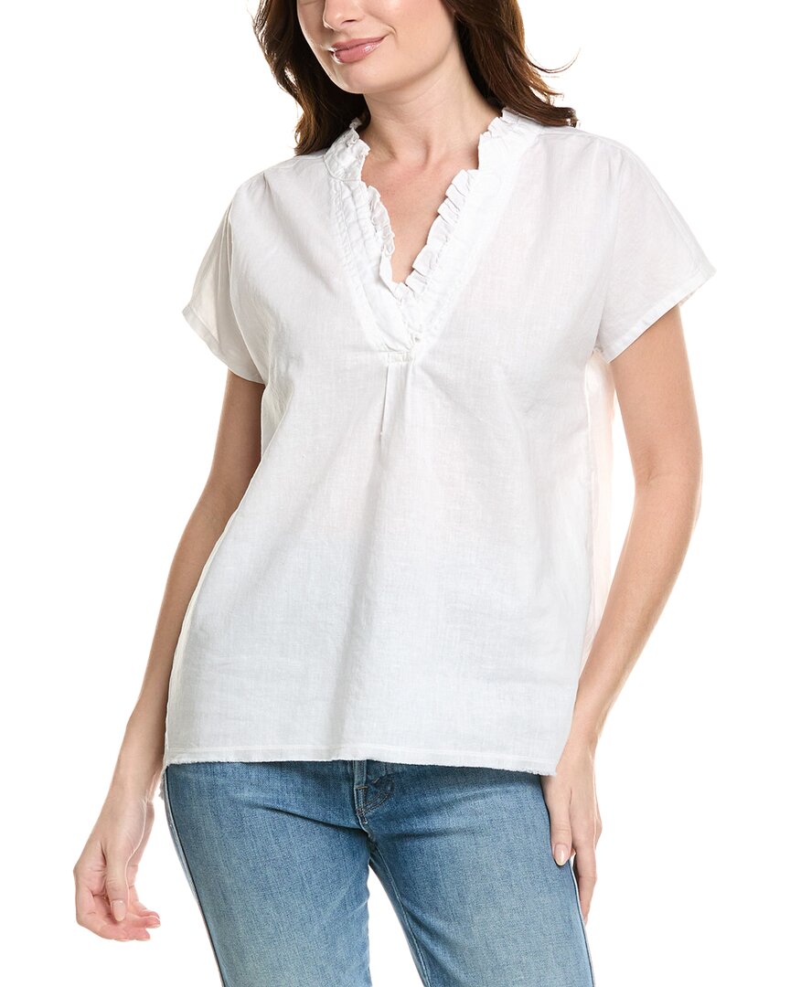 XCVI XCVI WEARABLES IDRA RUFFLE LINEN-BLEND TOP