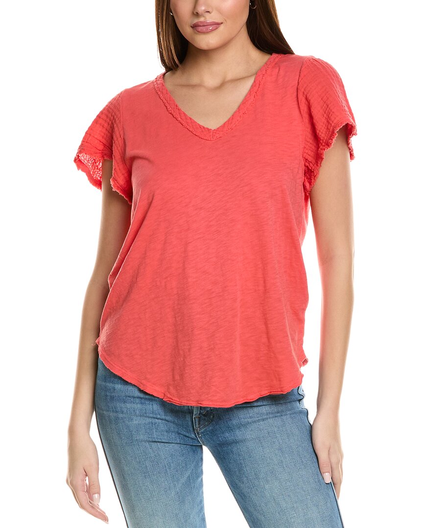 Michael Stars Tate Fabric Mix T-shirt