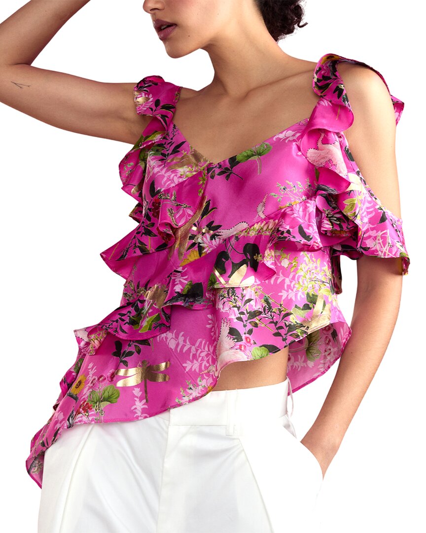 Cynthia Rowley Sleeveless Secret Garden Silk Top