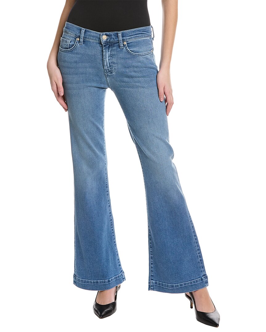 7 For All Mankind Dojo Tailorless Flare Leg Jeans In Blue
