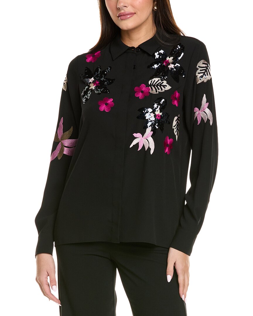 Elie Tahari The Bailey Blouse In Black