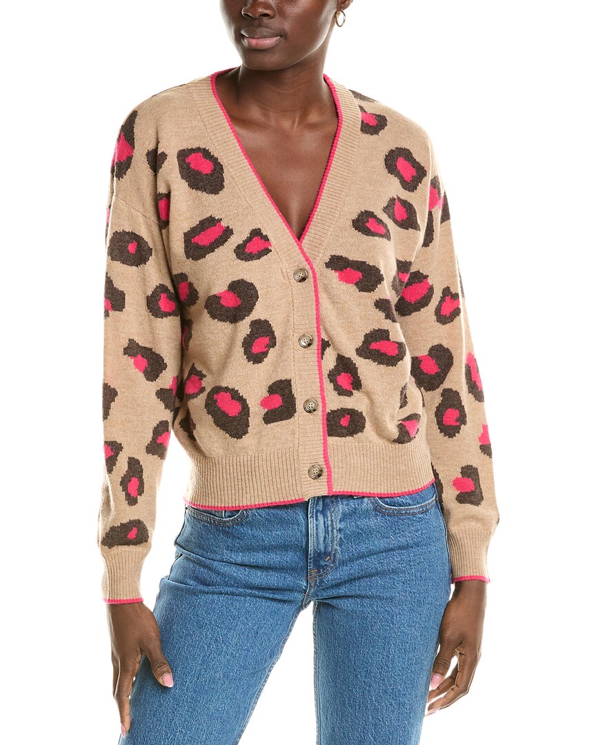 Brodie Cashmere Wool & Cashmere-blend Intarsia Leopard Cardigan