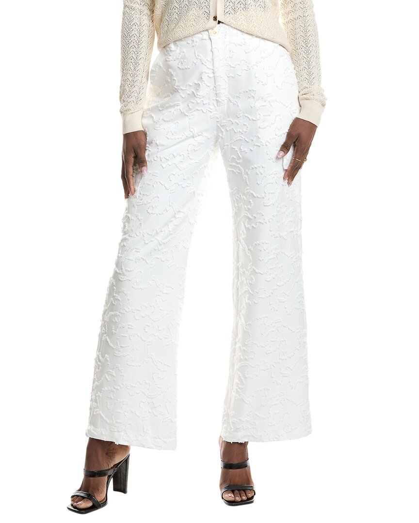 Gracia Fringe Pattern Cargo Pant In White