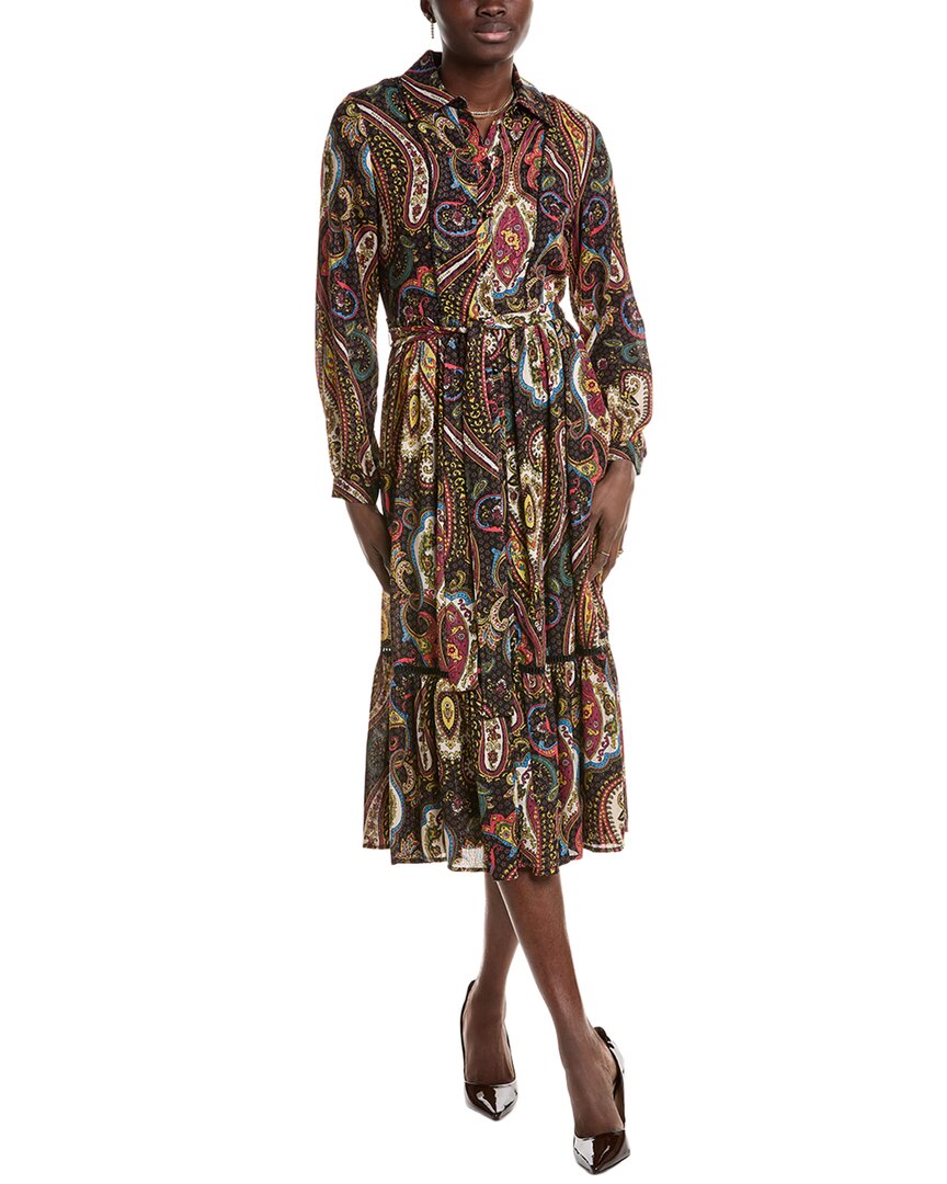T Tahari Maxi Shirtdress In Red