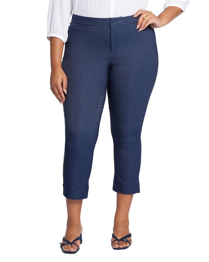 Nydj Plus Marilyn Dk Blue Heather Relaxed Jean