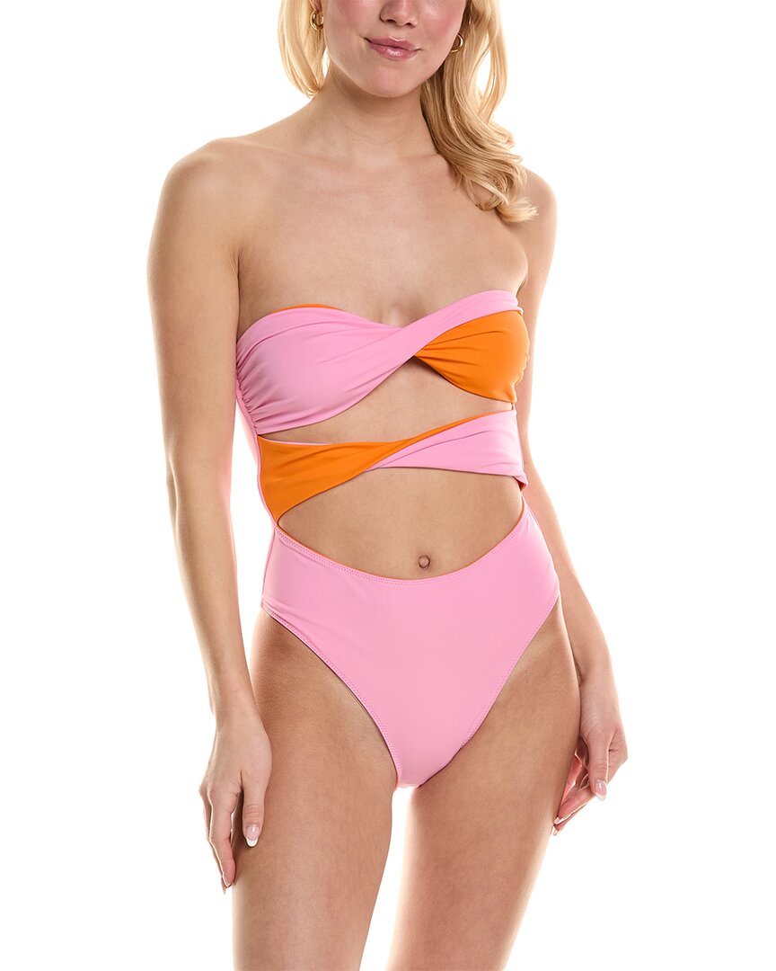 Shop Solid & Striped The Marlie Reversible One-piece In Pink