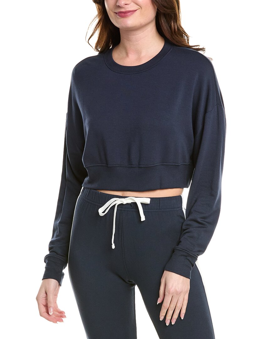 Splits59 Noah Fleece Crop Sweatshirt In Blue