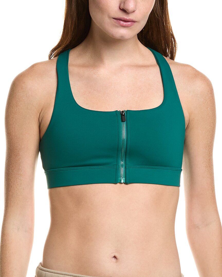 Ivl Collective Front Zip Bra In Green