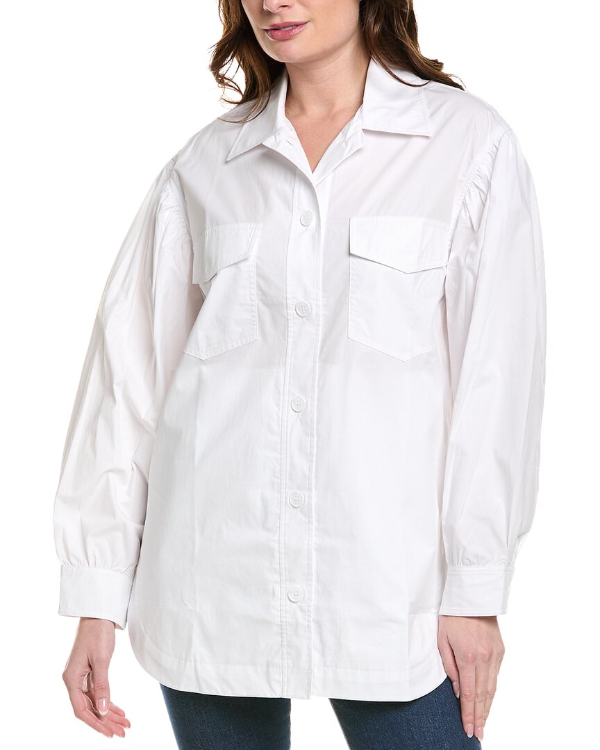 Susana Monaco Poplin Shirt Jacket In White