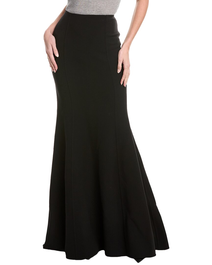 Shop Michael Kors Collection Wool-blend Fishtail Maxi Skirt In Black