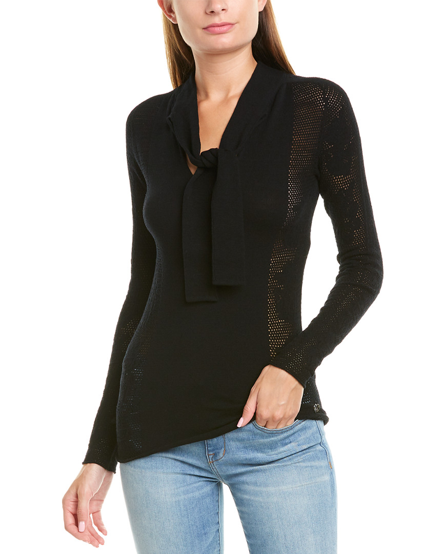 Image of TWINSET Pointelle Knit Wool-Blend Top