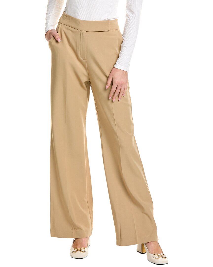 Theo The Label Gaia Wide Leg Pant In Brown