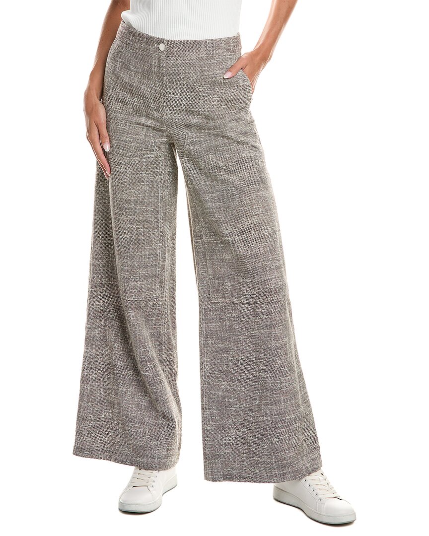 Theory Tweed Wide-leg Cargo Pants In Brown