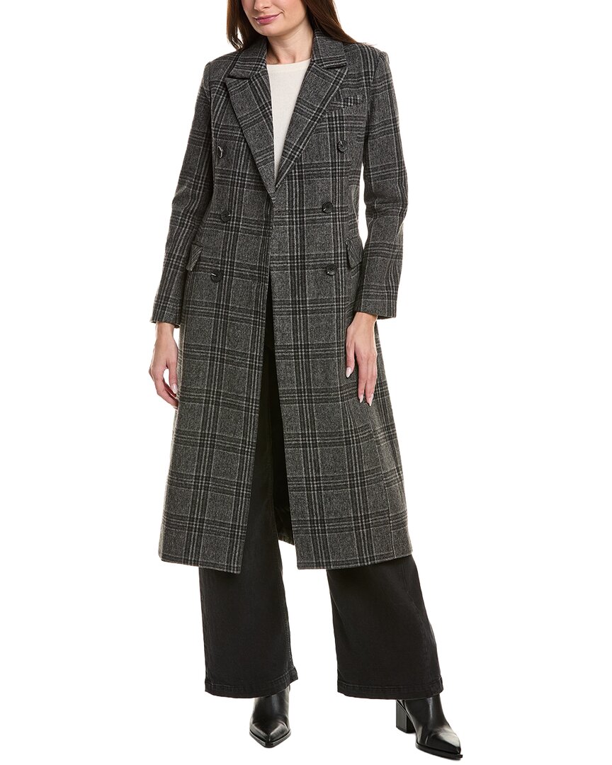 Avec Les Filles Wool-blend Medium Trench Coat In Black