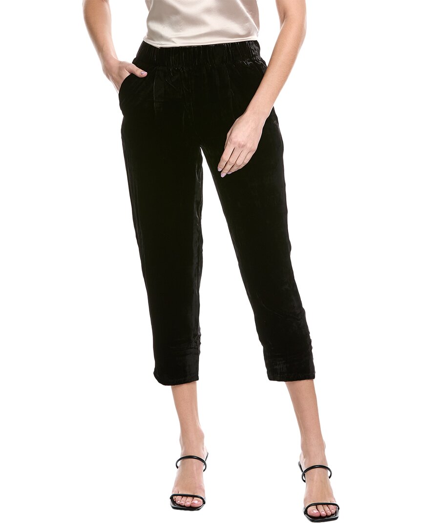 eileen fisher petite velour tapered silk-blend ankle pant