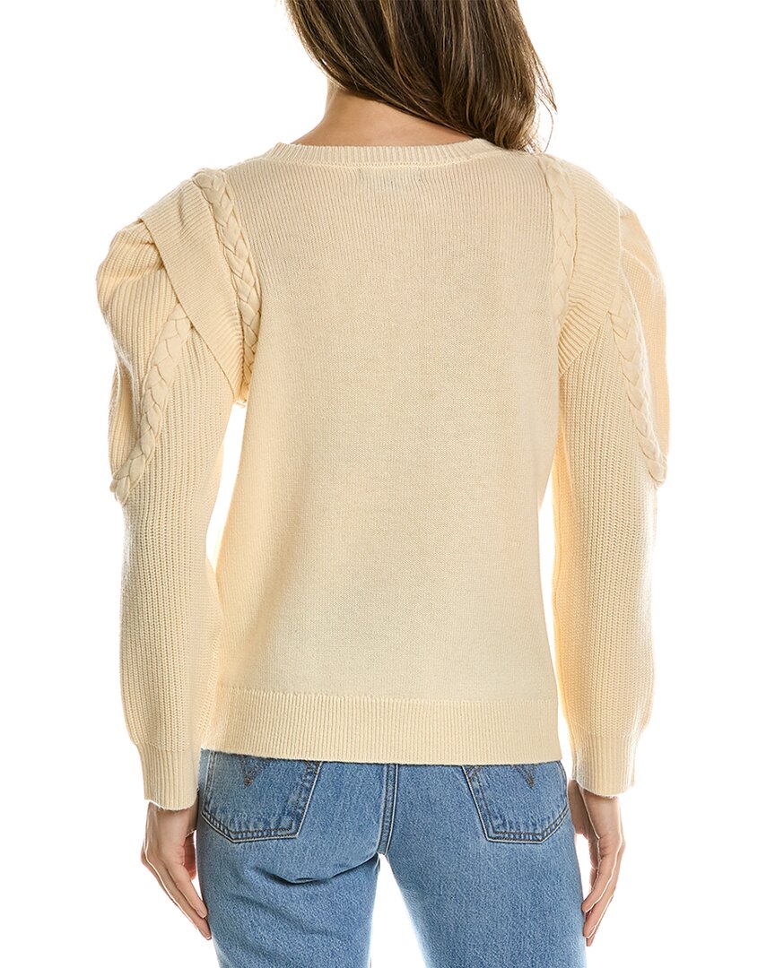 Shop Lea & Viola Braided Wool & Cashmere-blend Sweater In White