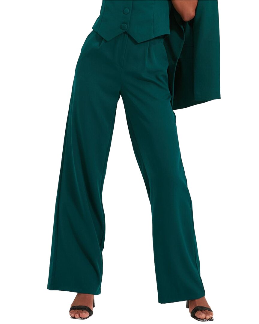 Trendyol wide leg trouser in emerald green