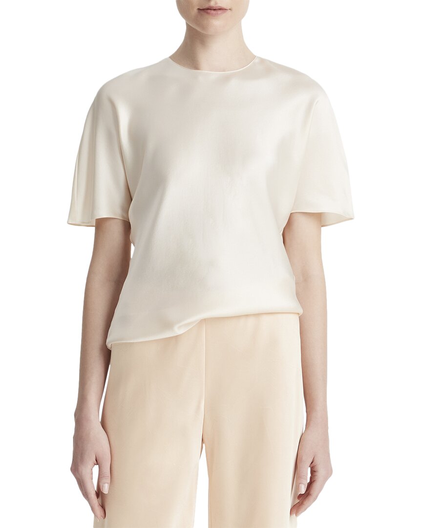 Vince Silk Bias Tee In Pink