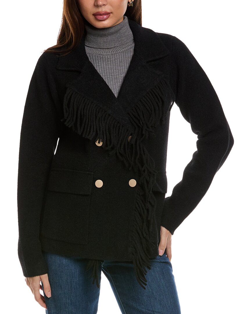 Nvlt Fringe Coatigan In Black