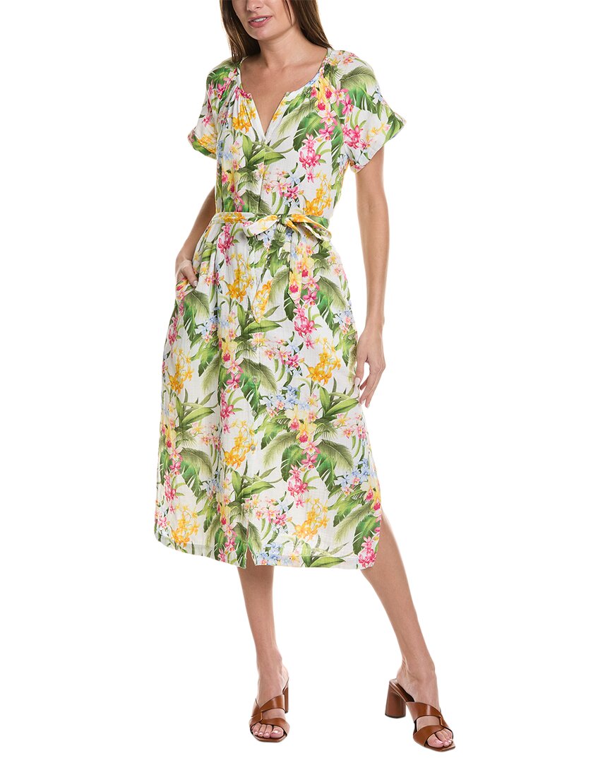Tommy Bahama Breezy Blooms Midi Dress In White