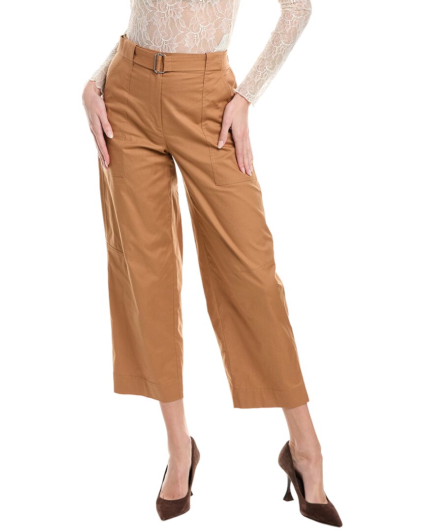 Shop Simkhai Jenny Belted Crop Pant In Brown