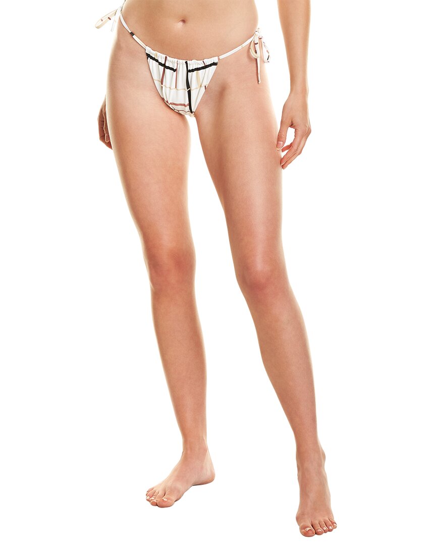 Shop Weworewhat Ruched String Bikini Bottom In White