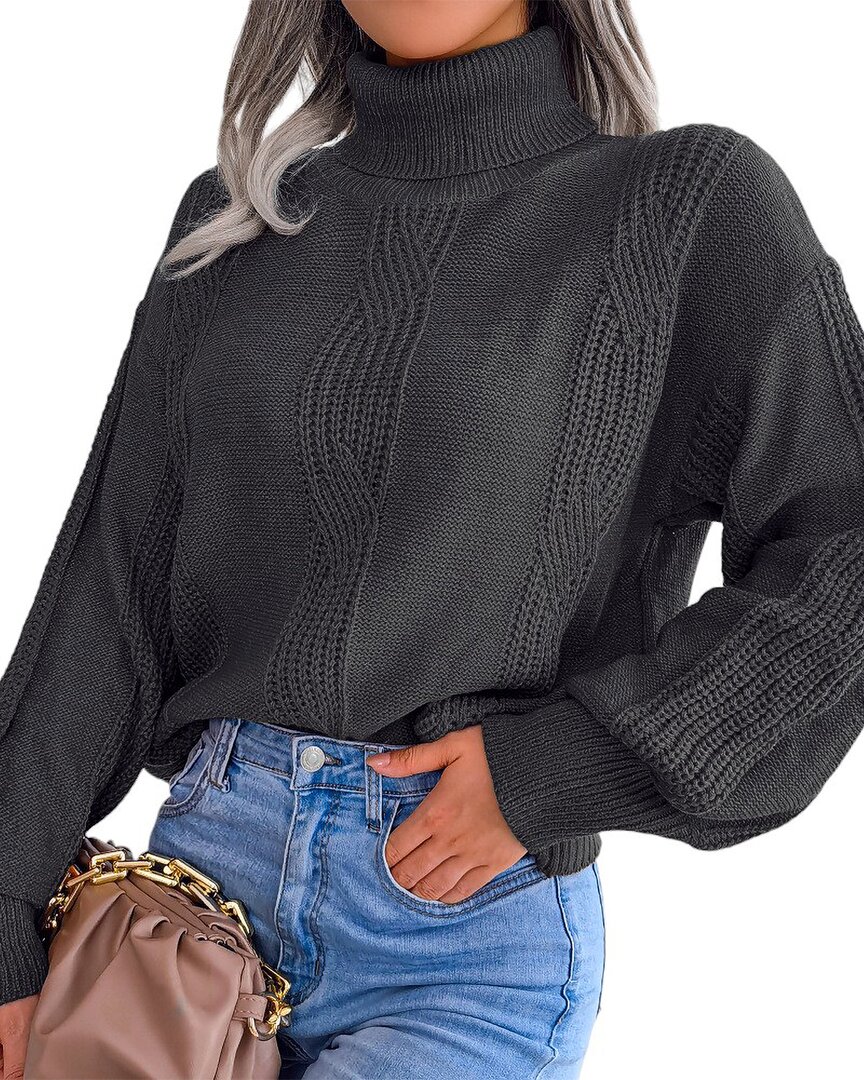 Lily Kim Turtleneck Sweater In Gray