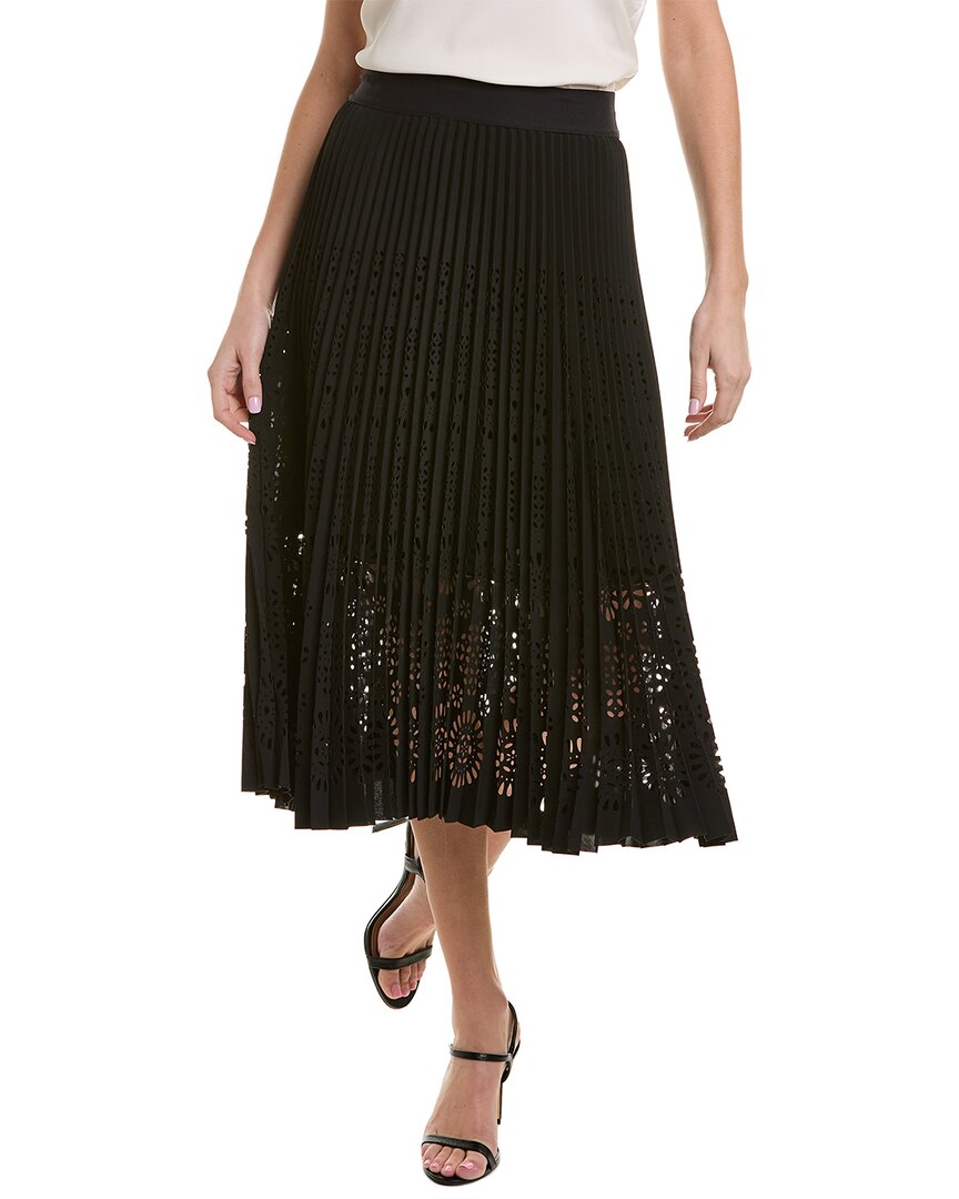 Elie Tahari Laser-cut Midi Skirt In Black | ModeSens