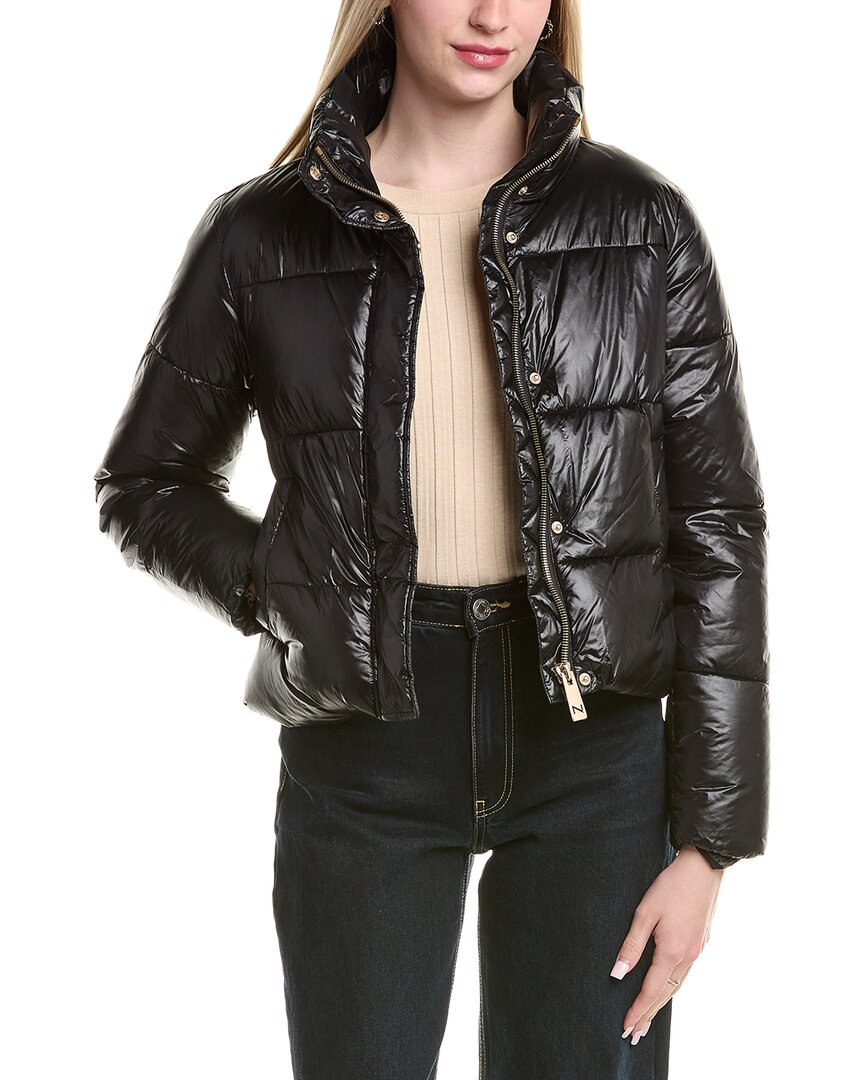 Noize Crop Puffer Jacket In Black