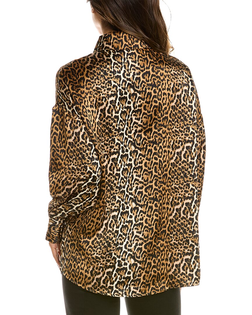 Shop Ena Pelly Cheetah Cuffed Shirt In Brown