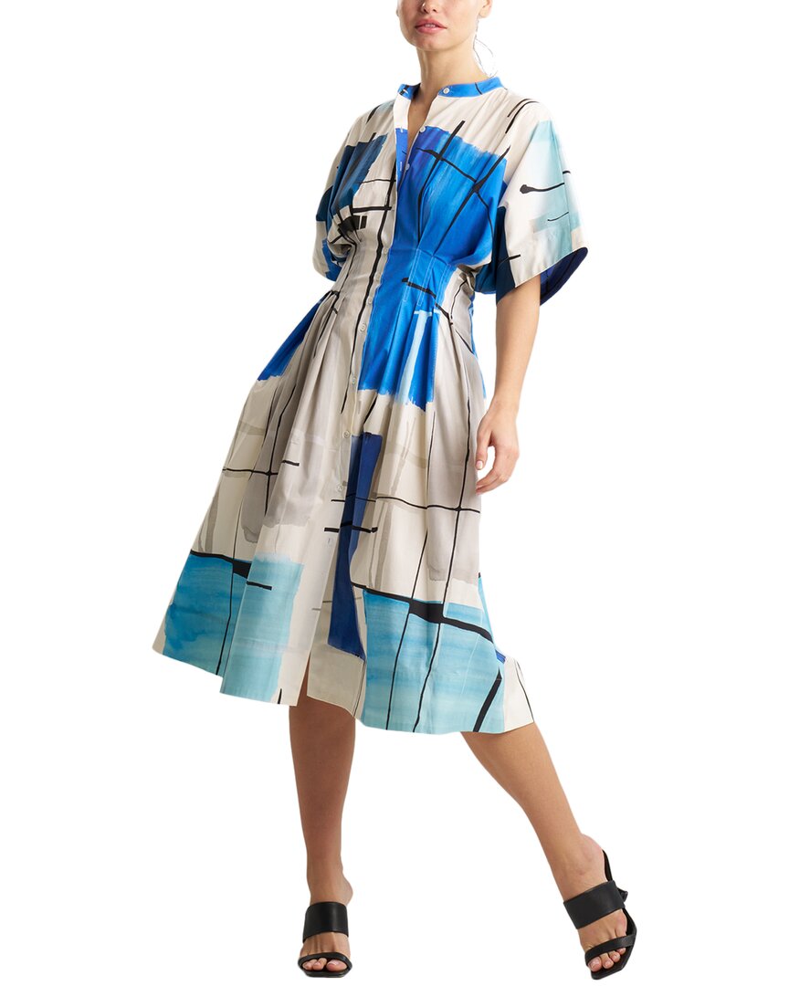 Natori Button Down Dress In Blue