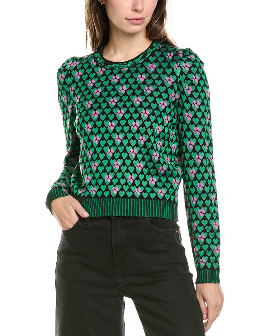 Shop Diane Von Furstenberg Roberta Wool-blend Sweater In Green