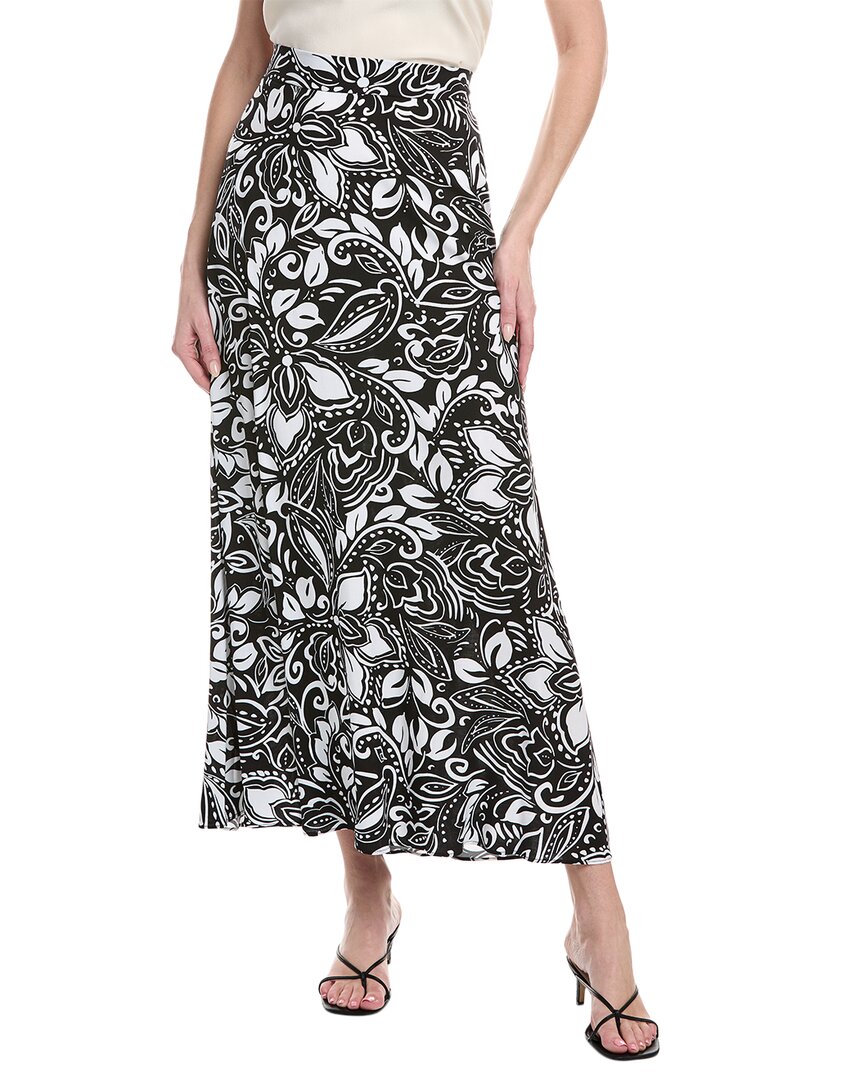 Vince Camuto Floral Print A-line Skirt In Black